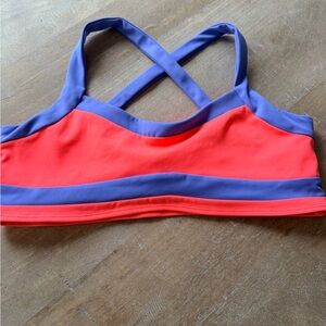 Women's Coral and Lavender Crossback Crop Top